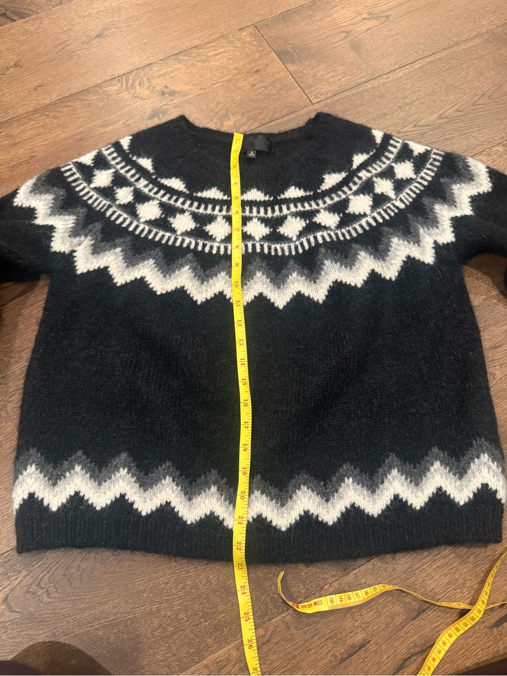 Nili Lotan Black and Cream Chevron Sweater - Picture 8 of 8